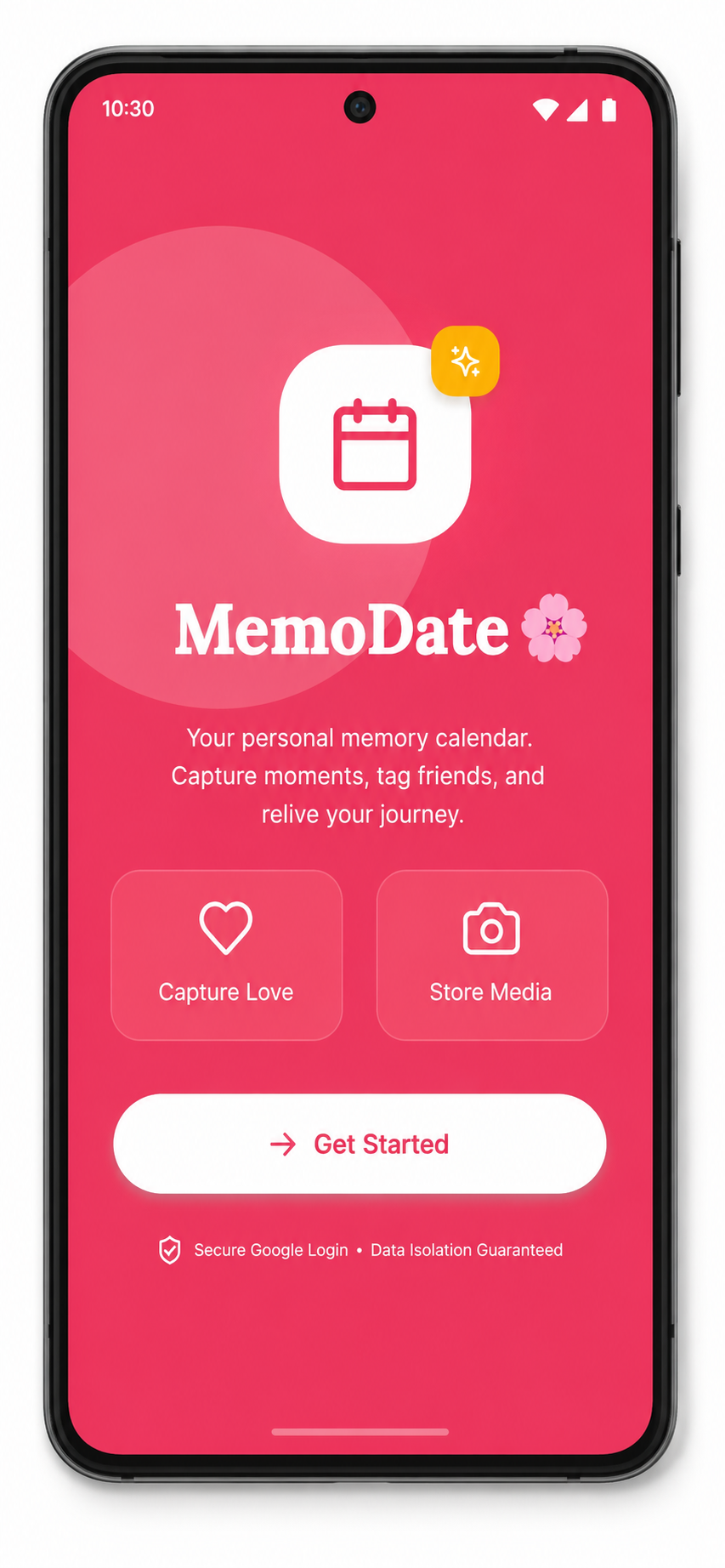 MemoDate Splash screen